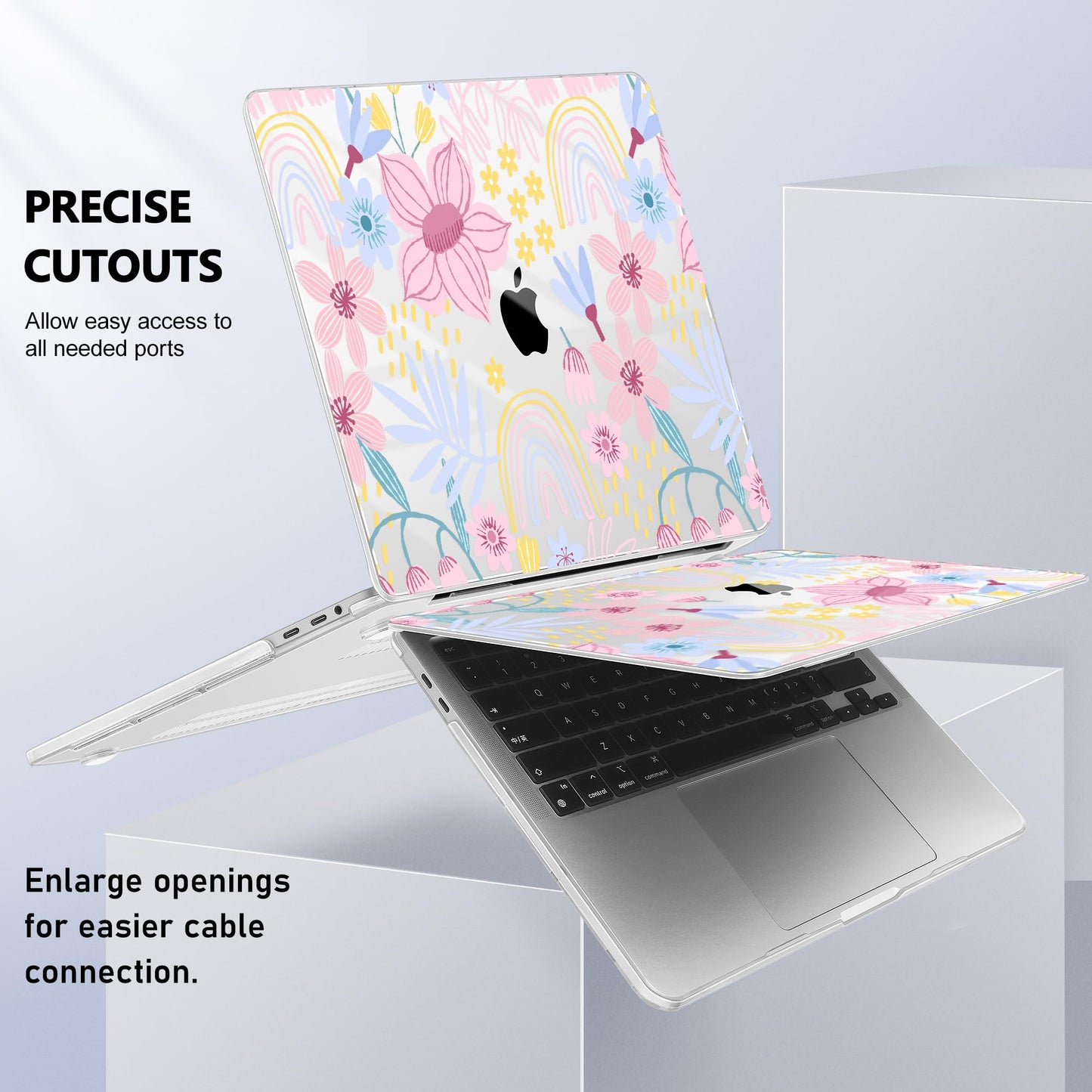 Lepeoac for MacBook Pro 16 inch Case 2019 2020 Release Model A2141, Plastic Hard Shell Cover with Keyboard Cover & Screen Protector for MacBook Pro 16 inch with Touch Bar & Touch ID, Florals