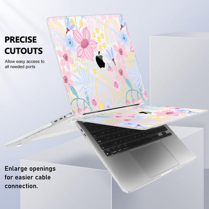 Lepeoac for MacBook Pro 16 inch Case 2019 2020 Release Model A2141, Plastic Hard Shell Cover with Keyboard Cover & Screen Protector for MacBook Pro 16 inch with Touch Bar & Touch ID, Florals