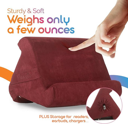 Flippy Tablet Pillow Stand - Cushion Tablet Stand & Holder, Bed Support for Lap and Desk, Compatible with Phone & Book Reading: Kindle, iPad Pro, iPhone & Samsung - Nebbiolo