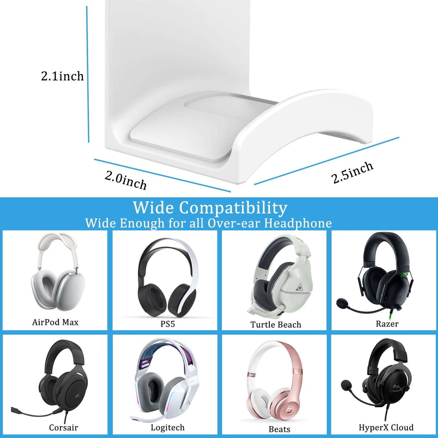 SOKUSIN Headphone Stand Headset Holder, White
