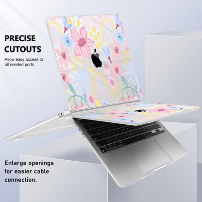 Lepeoac Case for 2026/2025/2024/2023 MacBook Air 15-inch Laptop Release M5 A3448 /M4 A3241 /M3 A3114 /M2 A2941, Stylish Protective Hard Shell Cover for MacBook Air 15.3 inch, Florals