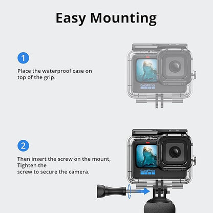ATUMTEK Floating Hand Grip for GoPro, Waterproof Handle Mount Underwater Hand Stick Monopod Pole Compatible with GoPro Hero 13 12, 11, 10, 9, 8, 7, 6, DJI Osmo, AKASO, SJCAM Action Camera, Orange