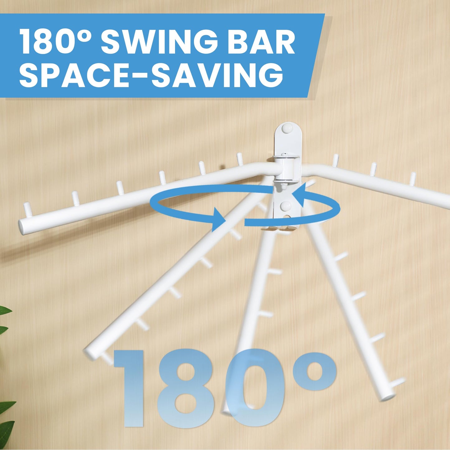 Mooche Swing Clothes Hanger Rack, Garment Racks 11.93" Long, White