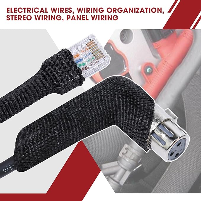 Heat Shrink Wire Loom 2:1 Shrinkable Braided Cable Sleeve 2 Inch ID-18ft Abrasion Protection Flexibility Fabric Wiring Harness Cover Sheath