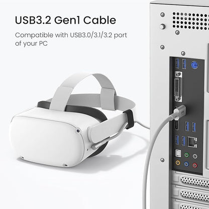 KIWI design 20FT Link Cable Compatible with Oculus/Meta Quest 3S Accessories, and Quest 3/2/Pro/Pico 4, USB3.0 Link Cable with 5Gbps Super Speed