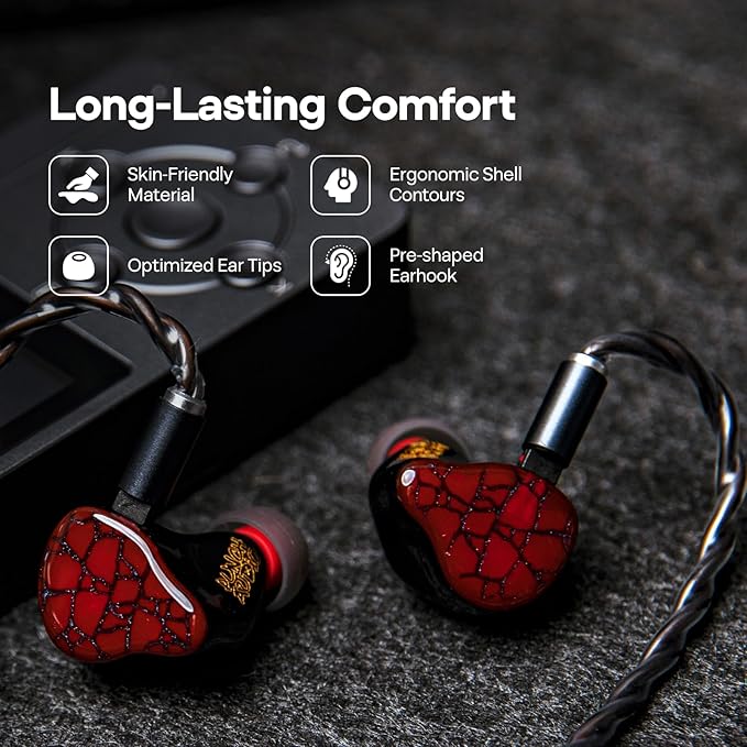 Linsoul Punch Audio Martilo in Ear Monitor, 1 Planar + 2BA + 2DD Hybrid Driver Basshead IEM Earphones, HiFi Wired Earbuds, with Precision Detail for EDM Hip-Hop Monitoring