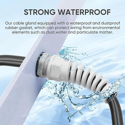 Strain Relief Cord Connector,LISTENJIALE 5Pcs NPT 1" Waterproof Cable Gland Flex Spiral Strain Relief Adjustable 18-25mm Cable Connector Nylon Joint with Gaskets(Grey)