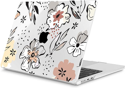 Mektron for 2025 M4 MacBook Air 13.6 Inch A3240 Case Fits 2023 A2681 M2 2024 A3113 M3 Chip with Liquid Retina Display Touch ID, Printed Plastic Hard Shell Cover for MacBook Air 13.6", Floral C383