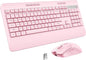 Wireless Keyboard and Mouse Set with Quiet Keys, 2.4G Full Size Ergonomic Keyboard with Wrist Rest, Protective Covers, Soft Touch Silent Design for Windows, Computer, PC and Laptop