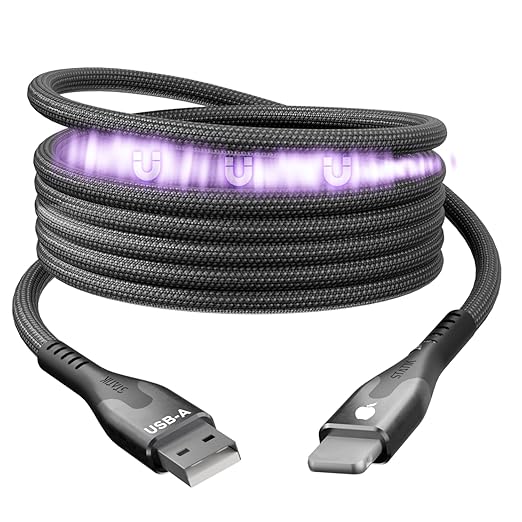 Statik MagStack USB A to iPhone Cable MFi Certified, Clutter-Free Magnetic Charging Cable, Anti-Tangle Phone Charger Cord, 12W, Compatible with iPhone & iPad, 3FT