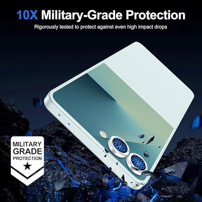 for Samsung Galaxy Z Flip 7 Camera Lens Protector, Individual Metal Ring Tempered Glass Lens Cover, [Strong Adsorption] Scratch Resistant Ultra-Thin HD Clear Lens Cover, 1 Set-Silvery