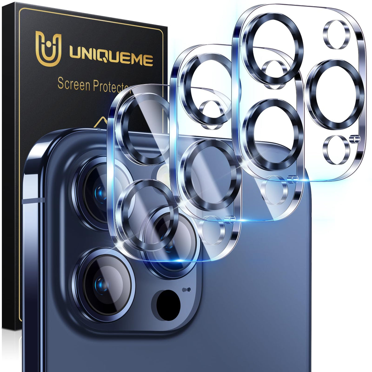 UniqueMe for iPhone 13 6.1"/13 Mini 5.4" Camera Lens Protector-Black Circle