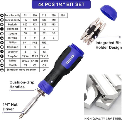 STREBITO Precision Screwdriver Set 191-Piece Multi-Bit Screwdriver 1/4 Inch Nut Driver Home Improvement Tool Electronic Repair Kit for Computer, iPhone, Laptop, PC, Cell Phone, PS4, Xbox, Nintendo