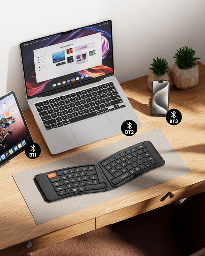 ProtoArc XK03 Ergonomic Foldable Keyboard for iPad, iPhone, Tablet, Laptop