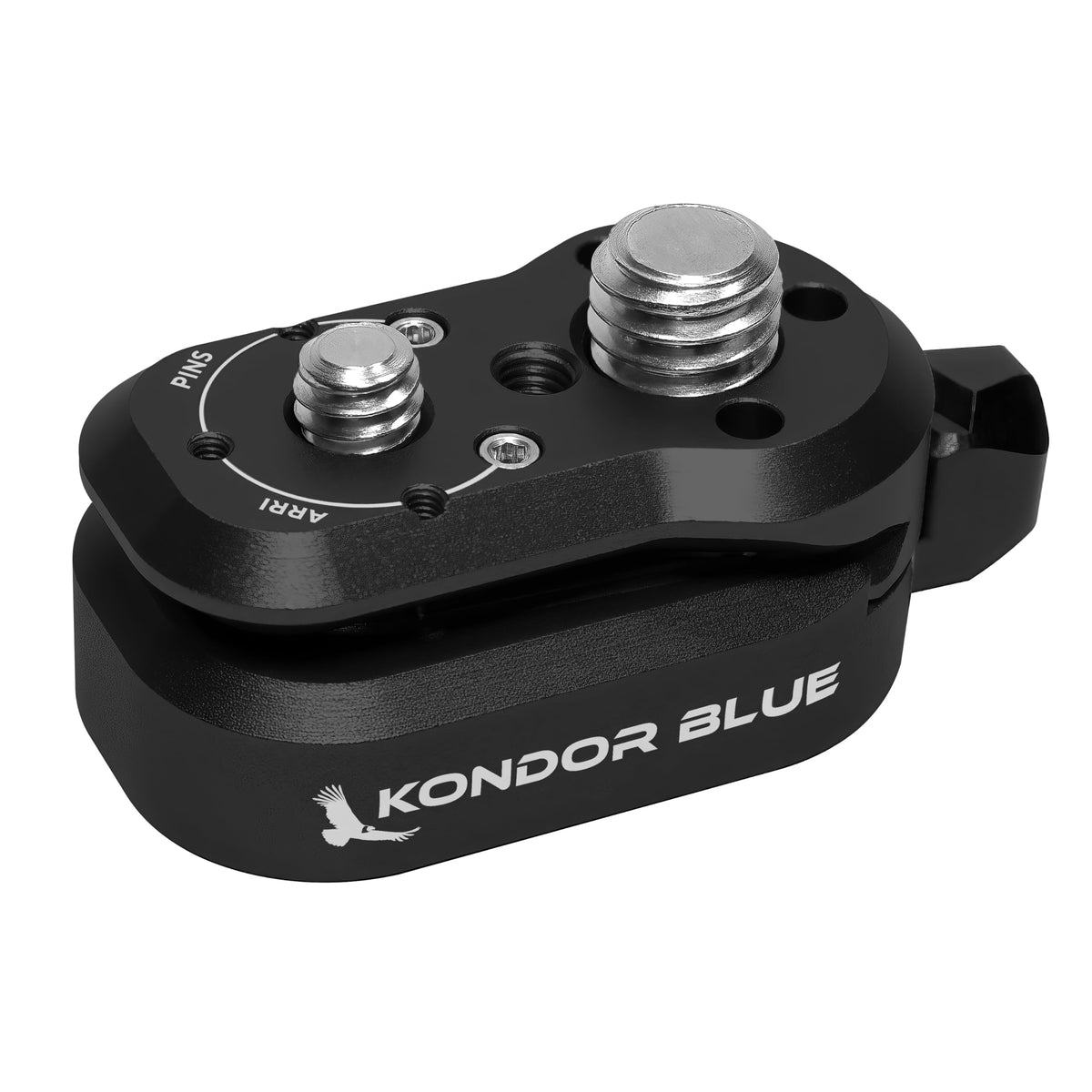 KONDOR BLUE | Mini Lock Quick Release Plate System | NATO Rail, ARRI-Style Anti-Twist, 1/4-20 & 3/8-16 Mounts, Zero Play Locking for Monitors, Arms, Accessories | Raven Black