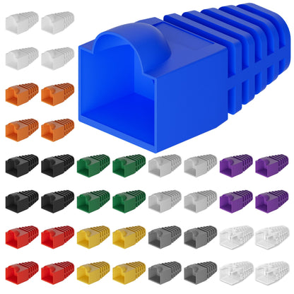 CableGeeker Cat6 RJ45 Strain Relief Boots, 100-Pack, 6.5mm, Blue