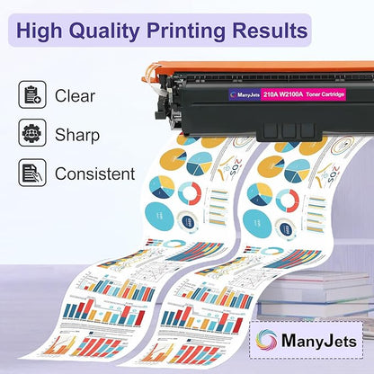 210A Toner Cartridges 4 Pack with Chip Compatible for HP 210A/210X W2100A/W2100X High Yield Replacement for Color Laserjet Pro MFP 4301fdw/4301fdn/4201dw/4201dn Series Printer (4-Pack, BCMY)