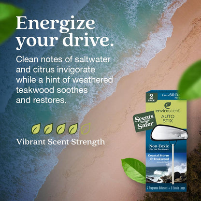 Enviroscent Non-Toxic* Car Air Freshener Auto Stix® (6 Sticks, Pack of 3)