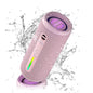OHAYO Portable Bluetooth Speaker IPX7 Waterproof, 24W Wireless Stereo Speaker with Extra Bass, Bluetooth 5.3, 30-Hour Playtime & Colorful LED Lights for Pool, Camping, Beach, Party (Black)