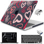 Teryeefi Design Case for M5 MacBook Pro 14 inch 2025 2024 2023 2021 Release M4 A3112 A3401 A3185 M3 A2918 A2992 M2 A2779 M1 A2442, Hard Shell Cover + Keyboard Cover for 14 inch MacBook Pro, Heart A002