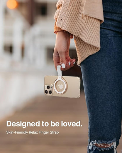 andobil [2025 Unrivaled Stability] Magnetic Phone Grip Holder for MagSafe Ring Stand Holder Kickstand Compatible with MagSafe Accessories for iPhone 16 Pro Max Plus iPhone15/14/13/12&Android,Rosegold