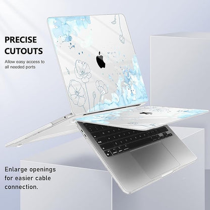 Case for MacBook Pro 13 inch with/Without Touch Bar (2016-2022, M2 A2338 M1 A2289 A2251 A2159 A1989 A1706 A1708), Hard Shell + Keyboard Cover + Dust Plug, Abstract Floral