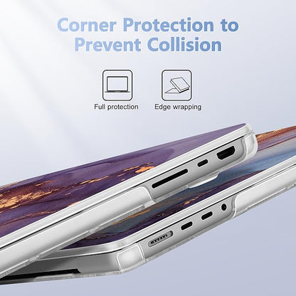 for MacBook Pro 16 inch Case 2021 2022 2023 2024 Release A3186 A3403 M4 A2991 M3 A2780 M2 A2485 M1 Pro/Max, Hard Shell Case with Screen Protector & Keyboard Cover, Abstract Art