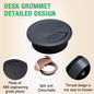 EASYEAH 2 Pcs Desk Grommet 2-3/8" / 60 mm, Desk Cord Hole Cover