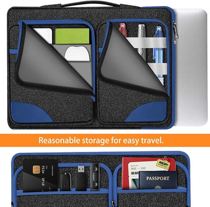 Hseok Laptop Sleeve 15 15.6 16 inches Case Protective PC Briefcase for Commuting and Business Trip，Blue
