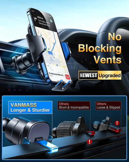 VANMASS Car Phone Holder 2026 Ultimate Military-Grade Strongest Suction & Clip Windshield Dashboard【Newest Best Strongest】Cell Phone Shower & Wall Mounts for iPhone 17 Pro Max 16 15 14 13 Android