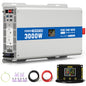 ASMONTRIC 3000W Pure Sine Wave Power Inverter 12V DC to 120V AC Converter 6000 Watt Peak Power Multi-Display Screen with 2 GFCI Outlet 30W USB and 18W Type-C for Car RV Truck Boat Off-Grid, Gray Blue