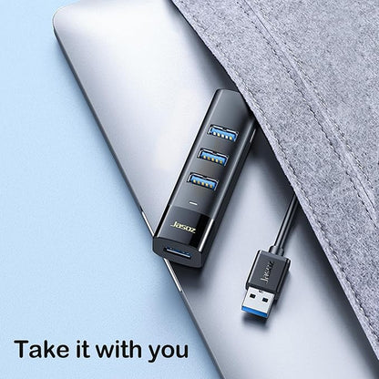 KAGO USB Hub 4 Ports - Multiple USB 3.0 Hub with 5Ft Cable, USB-A Splitter Extender with USB Type-C Power Port, for Laptop,Desktop, Windows, Linux, PC(USB a)