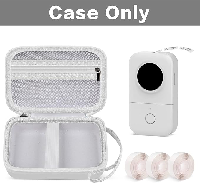 PAIYULE Hard EVA Case for Phomemo D30/D35 for Nelko P21 Label Maker (White)