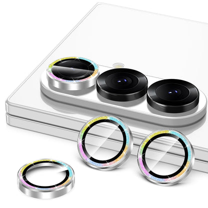 Avocase for Samsung Galaxy Z Fold 7 Camera Lens Protector, Individual Metal Ring Tempered Glass Lens Cover, [Strong Adsorption] Scratch Resistant Ultra-Thin HD Clear Lens Cover, 1 Set-Colorful Sparkly