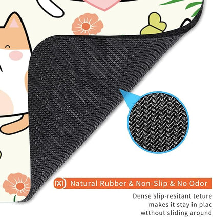 Square Mouse Pad Cute Cat, Personalized Premium-Textured Custom Mouse Mat Design, Washable Mousepad Cloth, Non-Slip Rubber Base Computer Mouse Pads for Wireless Mouse