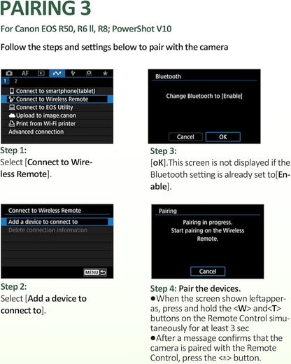 Camera Remote Control for Canon - Aodelan Wireless Shutter Release Trigger for R3/ R10/ M50/ EOS M6 Mark II/R/RP /90D /6D Mark II /R5/T7i /G5 X Mark II /G7 X Mark III; Replaces Canon BR-E1