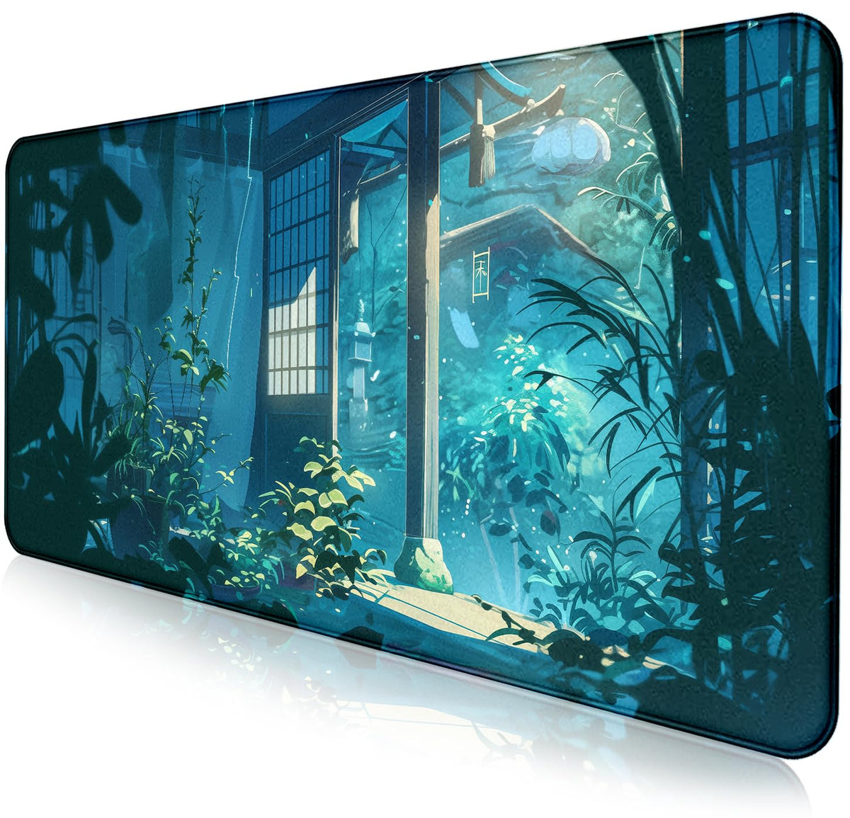 Gray Forest Mouse Pad with Seam Edge Design, Non Slip Rubber Keyboard Pad