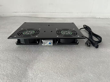 27U Server Cabinet Rack Enclosure,with Caster Wheels 2 Server Temperature Fans Locking Glass Door Removable Side Panels 27U Network Cabinet 22" Installation Depth,Standard 19" Equipment