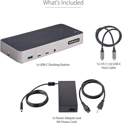 StarTech.com USB-C Triple Monitor Docking Station for MacBook Pro / Air M1 M2 M3 M4 & Windows, Universal 4K HDMI DP Dock, Thunderbolt Compatible, 100W Laptop Charging (116N-USBC-DOCK)
