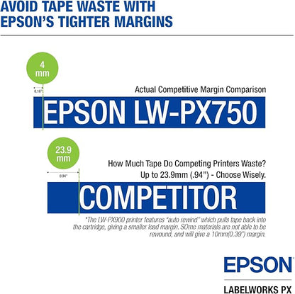 LABELWORKS Epson LW-PX750PCD Industrial Label Maker Kit - Complete Kit with Accessories, Compatible with Large Variety of Tape Types, Portable Handheld Label Printer