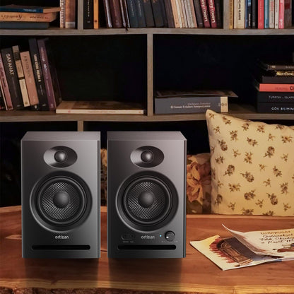 Ortizan C7 Powered Studio Monitors Pair with Bluetooth 5.3, Black