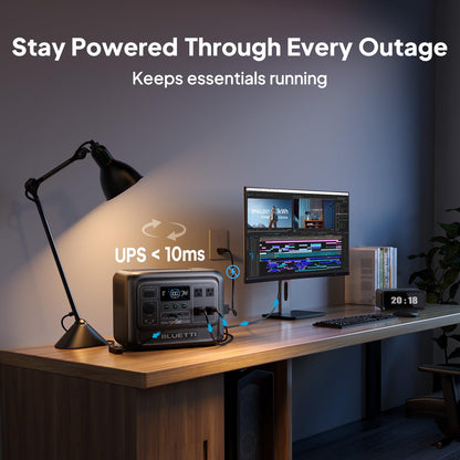 BLUETTI Elite 100 V2 Portable Power Station, 1024Wh LFP Battery Backup w/ 4 1800W AC Ports (3600W Surge), 35% Smaller, Fast Charge and UPS Solar Generator for Camping, Road Trip, Outages, Home Backup
