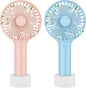 Miady 2-Pack Upgraded 5000mAh Portable Handheld Fan 3 Speed Mini USB Strong Wind 7-20 Hours Runtime Personal Electric for Travel Office Outdoor (Cream Blue+pink)