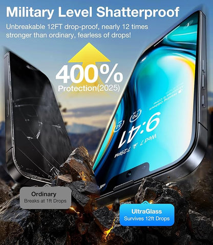 UltraGlass Ultra 9H+ Glass for iPhone 13 Pro Max Privacy Screen Protector [No.1 Military Grade Shatterproof & 100% Anti Spy] Glass Privacy Screen iPhone 13 Pro Max Tempered [Longest Durable],2 Pack