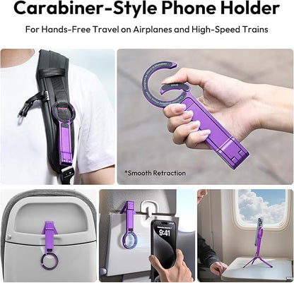 ULANZI MA30 Magnetic Phone Tripod Stand for iPhone - Aluminium Maglock Smartphone Mini Tripod Pocket Cell Phone Stand Strong Magnet Quick Mount Compatible with iPhone 16 15 14 13 12 Series, Purple