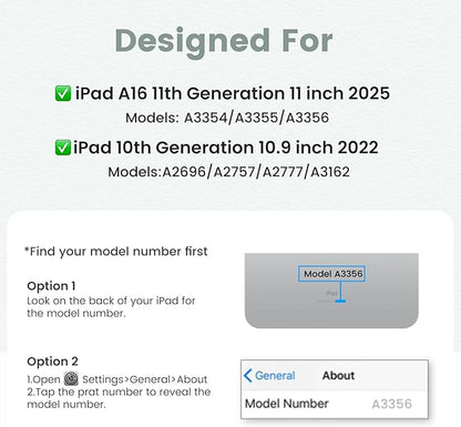 BLUTLOTUS for iPad 11th (A16) 10th Generation Case with Keyboard (2025/2022) - 360° Rotatable Magnetic Folio Cover, 7 Color Backlit Detachable Keyboard with Pencil Holder(Green)