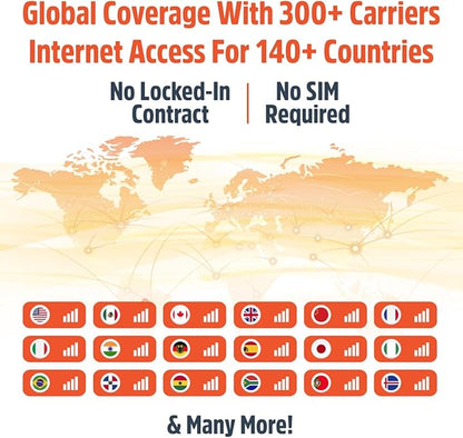 SIMO Solis Lite 4G LTE Mobile Hotspot, Portable WiFi for Travel in 140+ Countries, No SIM Card, No Contract Required, Multi-Carrier Network Wireless Access Point, 10 Devices, 1GB/Month Lifetime Data