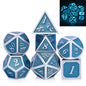 DNDND Metal Dice Set D&D, 7 die Metallic Polyhedral Dice Set with Gift Metal Box and Gold Number for DND Dungeons and Dragons Role Playing Games (Black and Gold)