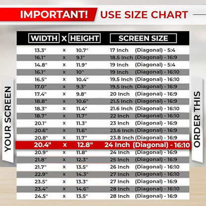24 Inch 16:10 Computer Privacy Screen Filter for Monitor - Privacy Shield and Anti-Glare Protector