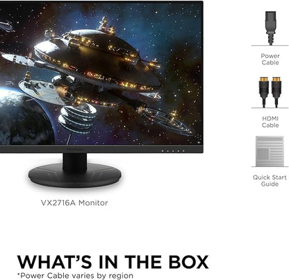 ViewSonic VX2716A 27 Inch 1080p 1ms 120Hz IPS Gaming Monitor with Eye Care, USB C, HDMI 1.4, and DisplayPort Inputs